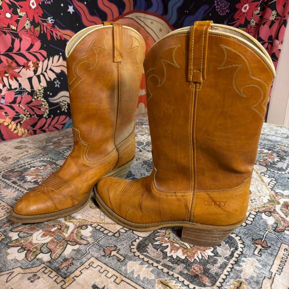 Vintage Dingo Cowboy Boots Acme Made in USA Leather Cowgirl Women's Size 11 - Picture 5 of 16